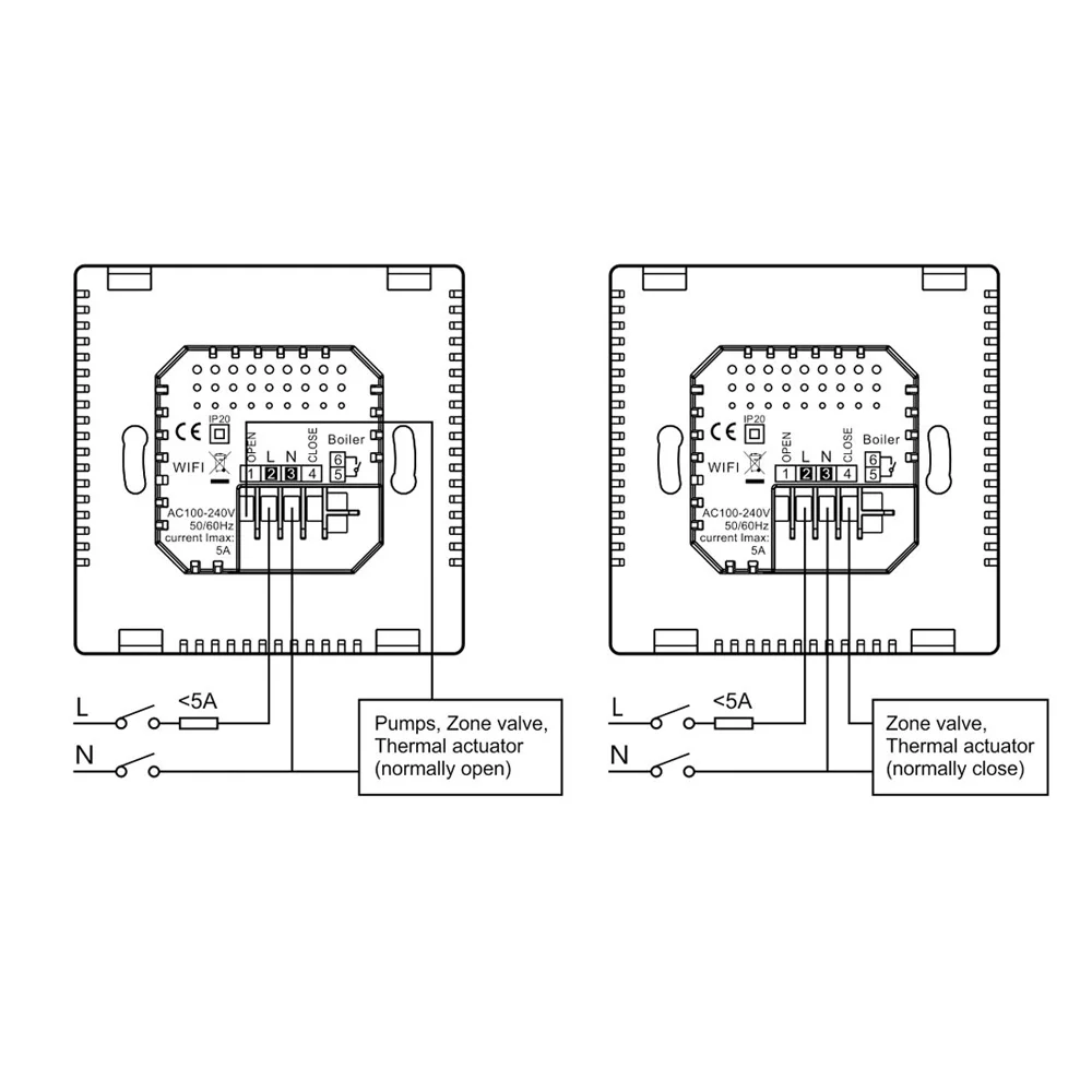 Smart WiFi Thermostat for Floor Heating - Compatible with Voice Assistants