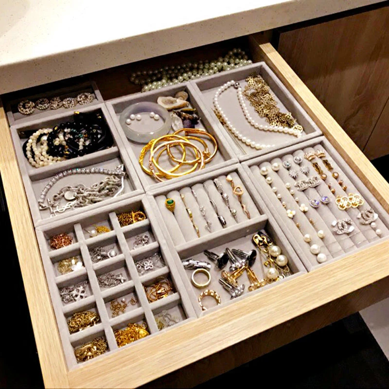 Cajón para joyas, anillos, pulseras, organizador de soporte para pendientes, cualquier espacio de la habitación|Envase y exposición de joyería| - AliExpress