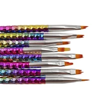 8 шт./компл. улыбка в форме полумесяца акриловые французский маникюрный набор для ногтей УФ-гель для ногтей градиент Цвет советы 3D DIY Живопись Рисунок лайнер ручка