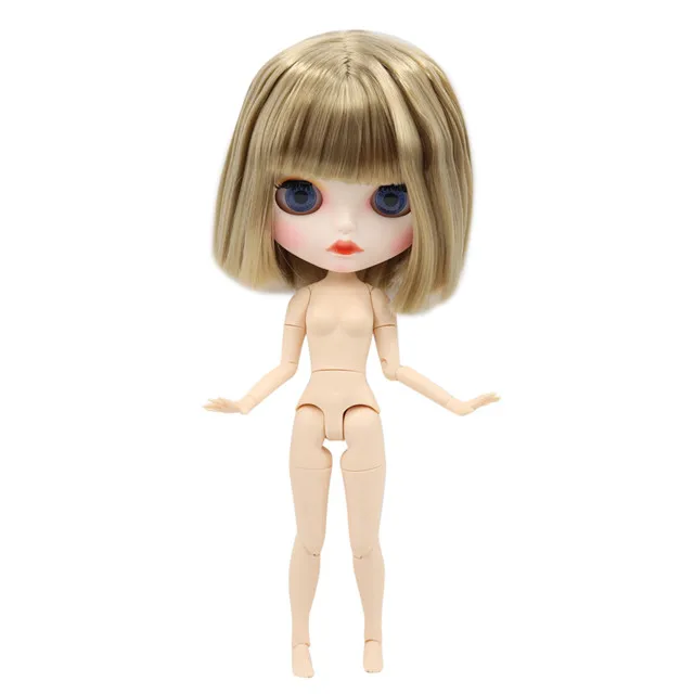 ICY 1/6 Blyth Кукла № 9031 золотые волосы с белой кожей Обнаженная кукла, индивидуальные матовые лица сустава тела - Цвет: white skin