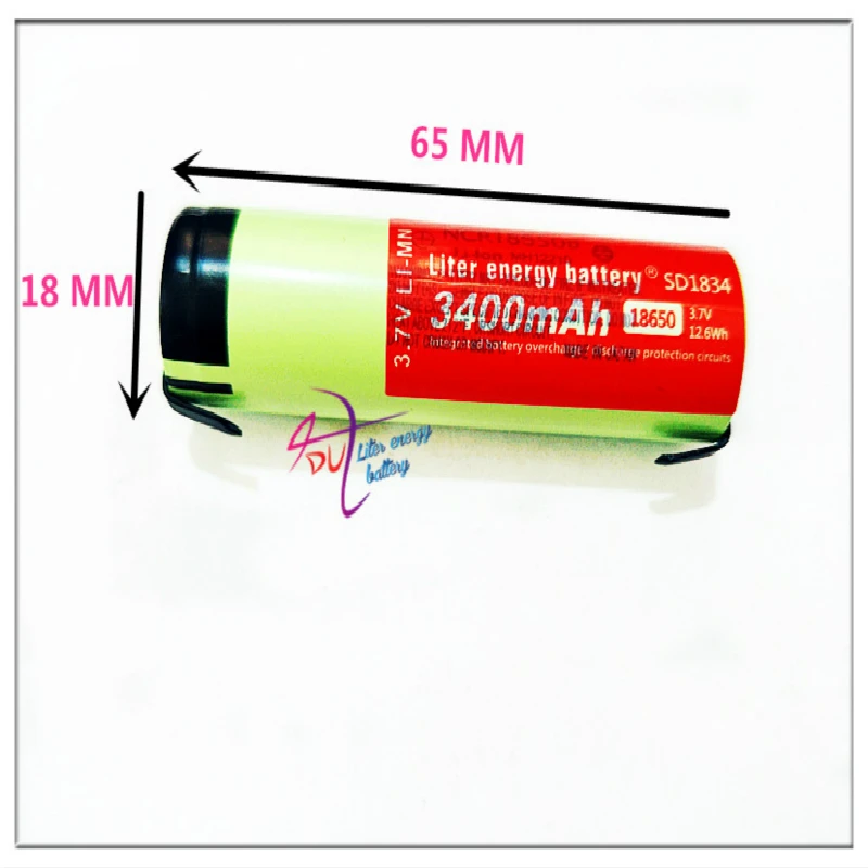 100% 18650 новые оригинальные NCR18650B 3,7 V 3400 MAH 18650 литий-Перезаряжаемые Батарея сварки Никель листовые батареи