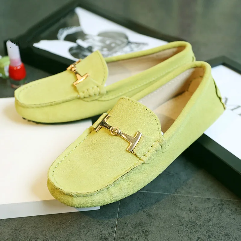 Light Green Женская обувь; коллекция года; женская обувь на плоской подошве из натуральной кожи; повседневные лоферы; женская обувь без застежки; Мягкие Мокасины на плоской подошве; женская обувь для вождения - Цвет: Light Green