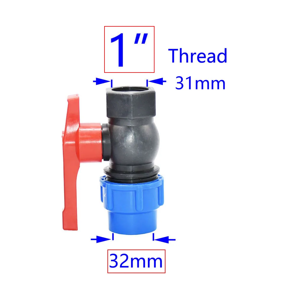 20/25/32/40/50mm PE Tube Quick Connector Elbow Tee Water Splitter Plastic Ball Valve Coupler Farm Irrigation Water Pipe Fittings