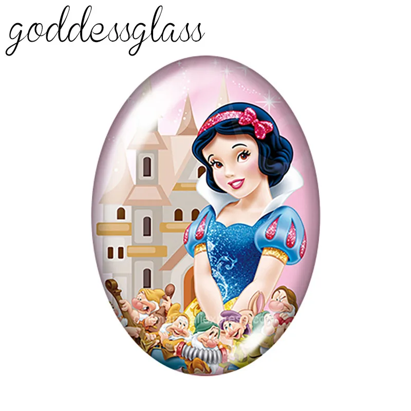 Fashion Bracelet Fashion Jewelry Disney Princesses Belle Elsa 10pcs mixed 13x18mm/18x25mm/30x40mm Oval photo glass cabochon flat back bracelets Making findings