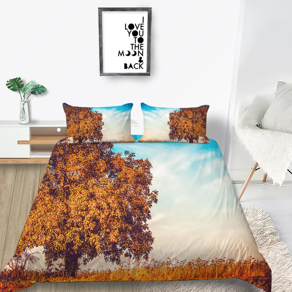 Tree Bedding Set Single Romantic 3D Comfortable Duvet Cover Nature King Queen Twin Full Double Unique Design Bed | Дом и сад