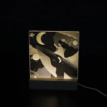 Светодиодный ночник деревянный основа для 3D иллюзии акриловый