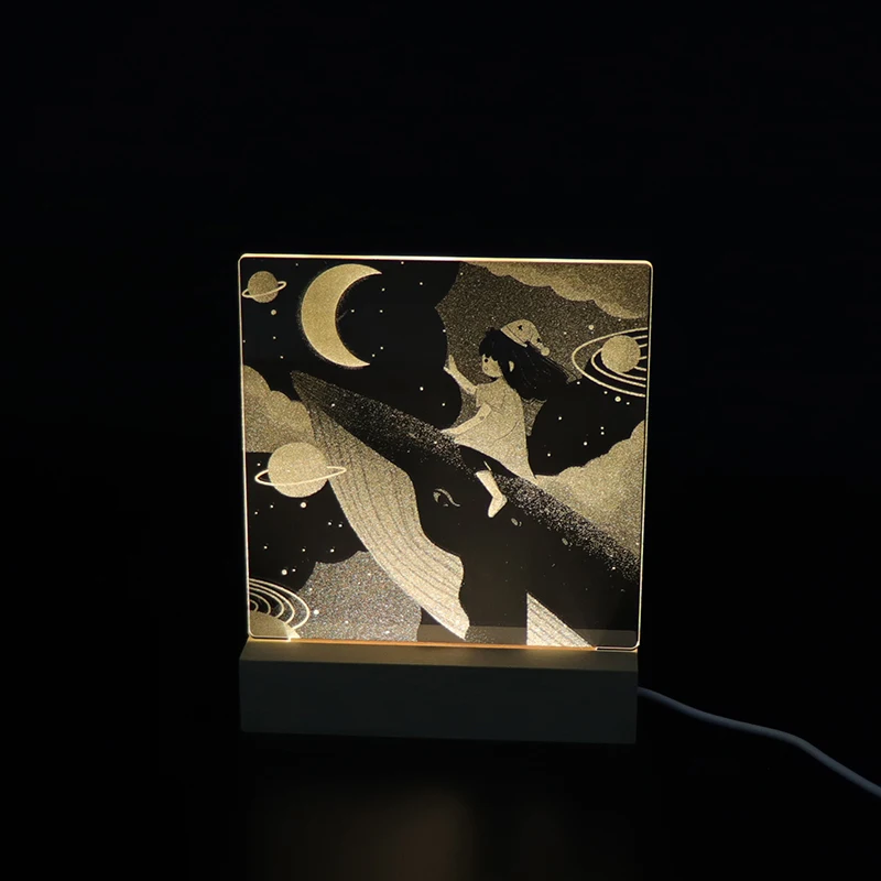 

LED Night Light Wood Base For 3D Illusion Acrylic