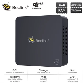 

Beelink L55 Smart Mini PC Windows Intel Broadwell I3-5005U Intel HD Graphics 5500 8GRAM 512G SSD 5.8GHz WiFi 1000Mb Desktop PC