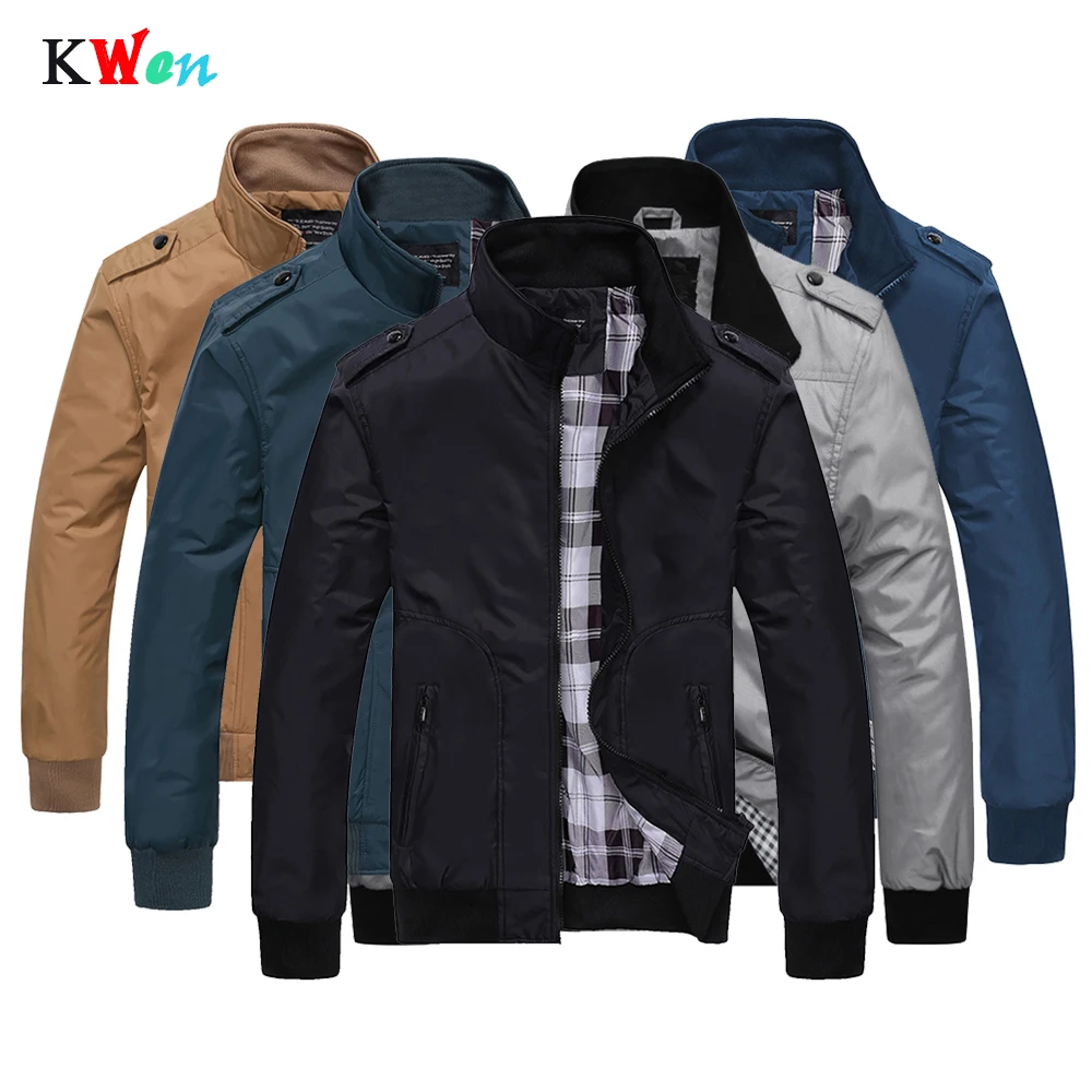 

Mens Sportswear Spring Autumn Casual Coats Solid Color Mens Jackets Stand Collar Slim Jackets Male Bomber Jackets uniform M-4XL