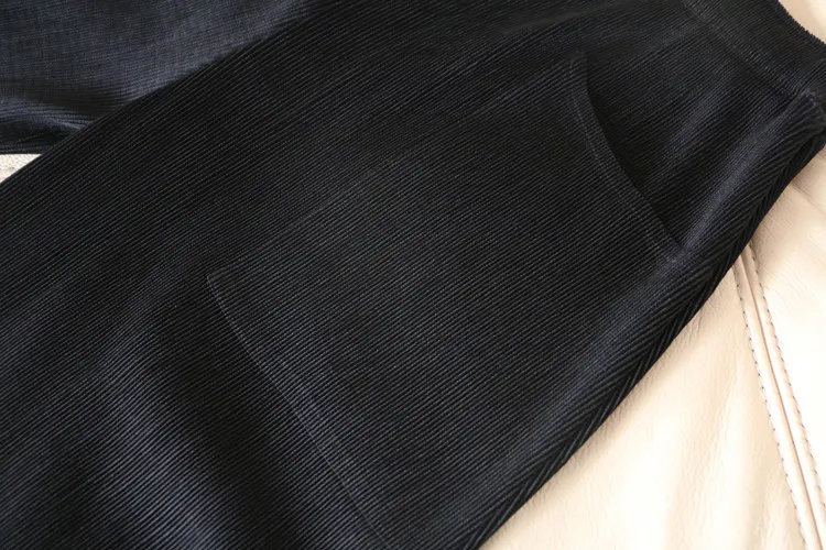 Плиссированные шаровары Miyake, легко застёгивающийся, свободные, длиной до щиколотки, с эластичной талией, однотонные, в японском стиле, большие размеры, женские штаны