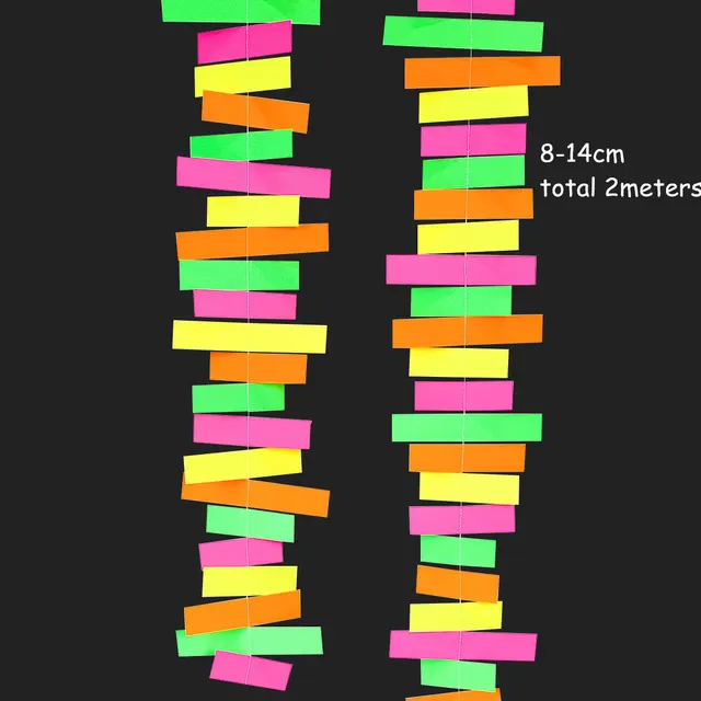 Get Your Glow On Birthday Party Supplies Neon Banner Fluorescent Balloon Garland For Glow In the Dark Bachelor Party Wedding Long striped garland