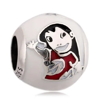 

Authentic 925 Sterling Silver Bead Charm Mix Enamel Lilo & Stitch Beads Fit Women Pandora Bracelet Bangle Diy Jewelry