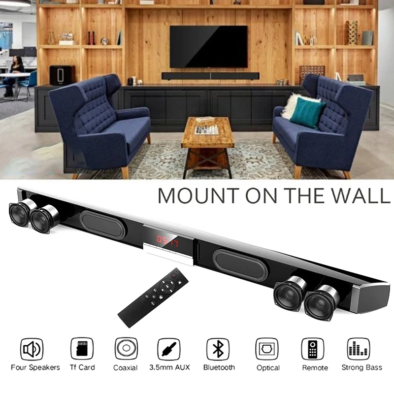 Bluetooth Speaker Home Theater Wired/Wireless Sound Bar Support FT FM U Disk AUX USB Column Battery Power With Charger 3D stereo