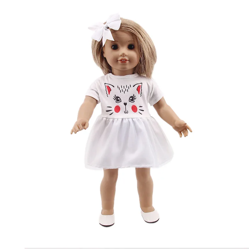 New Head Flower Even Dress Gauze Skirt Fit 18 Inch American 43cm Baby Doll Clothes Accessories Children's Best Christmas Gifts