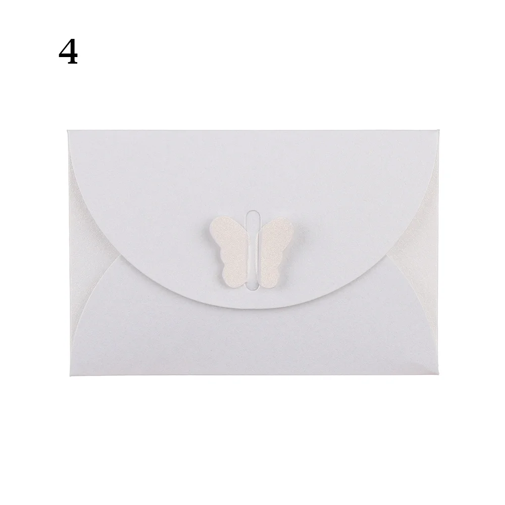 white 5 шт./компл. мини красочными бабочками и бантиками; сумка-конверт из крафт-бумаги Бумага Пряжка карты канцелярский подарок для офиса и школы с буквенным принтом конверт с приглашением - Цвет: white