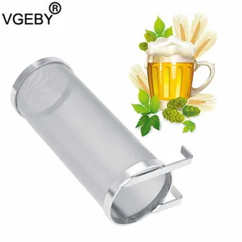 

300 Micron Stainless Steel Homemade Brew Beer Hop Mesh Filter Strainer with Hook Beer Brewing Hop Spider Mesh Filter Strainer