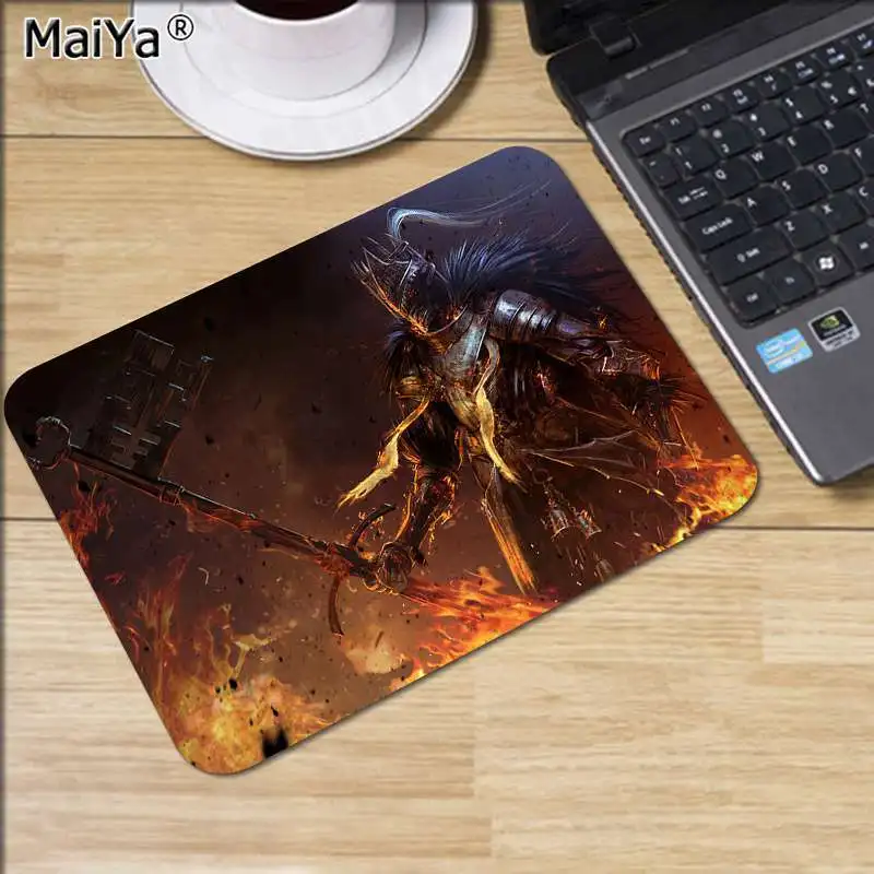 Not Lock Edge25x29cm Maiya красивый аниме dark souls 3 огненный резиновый ПК компьютерный игровой коврик для мыши - Цвет: Not Lock Edge25x29cm