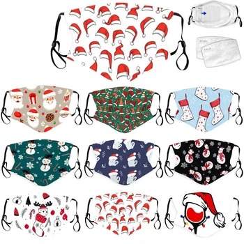 

Fabric cotton mask Adult cycling and running dustproof, windproof and vomiting protection washable mask 1 Mask +2PC Filter #Z