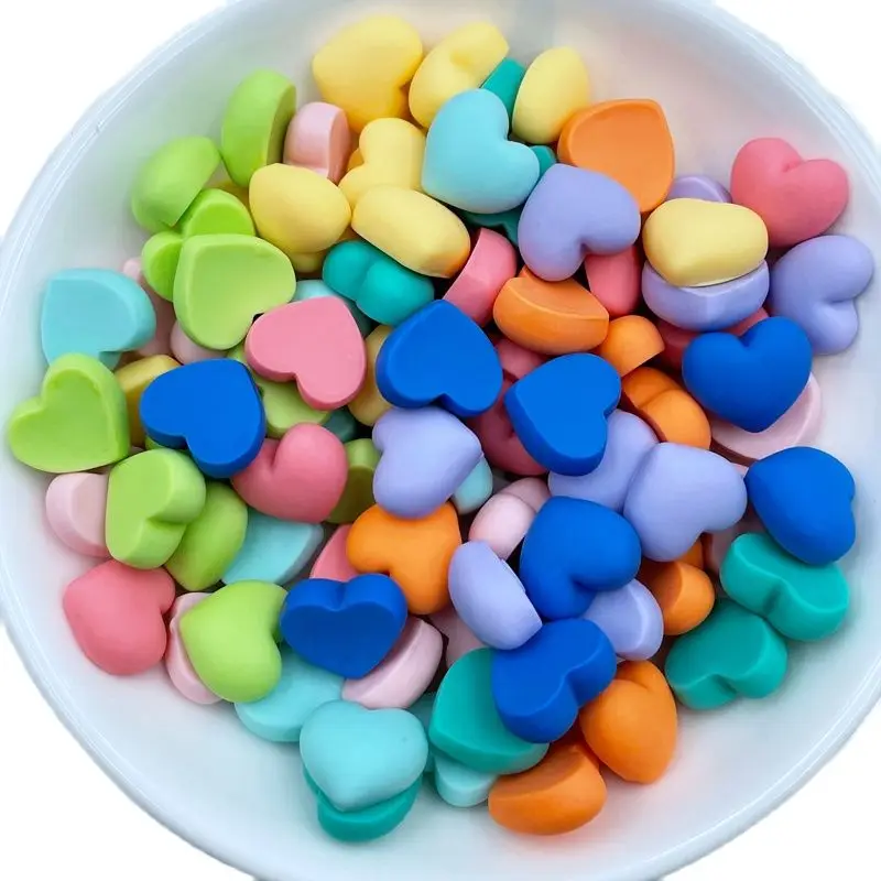36 Pcs New Cute Mini Cartoon Heart-Shaped Resin Flat Back Cabochon Scrapbook Kawaii DIY Embellishments Charm Accessories C87