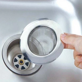 

Stainless Steel Bathtub Hair Catcher Stopper Shower Drain Hole Filter Trap Kitchen Metal Sink Strainer
