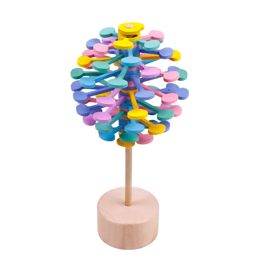 

Children Toys Wooden Helicone Magic Wand Stress Relief Toy Rotating Lollipop Magic Wand Toy Home Decor Educational Toys