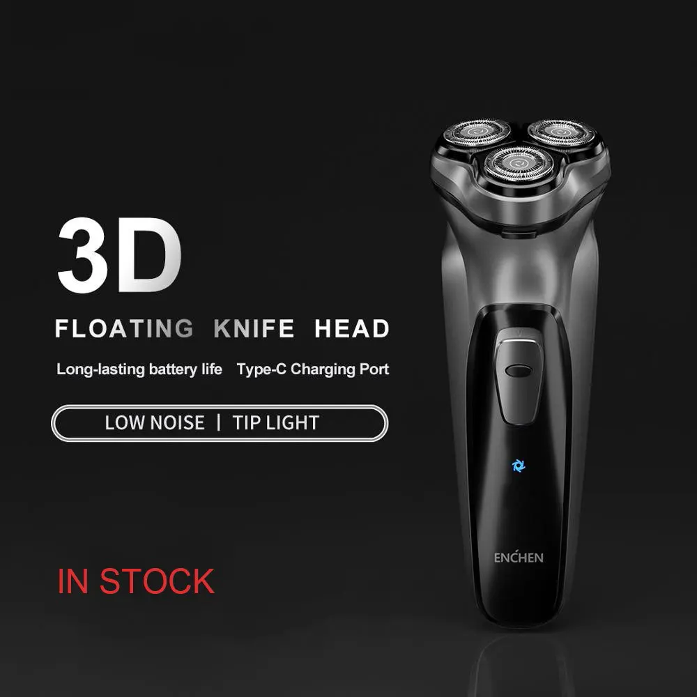 Цена XIAOMI оригинал для лица бритва Enchen BlackStone 3D электробритва, мужские моющиеся type C USB Перезаряжаемый станок для бритья бороды