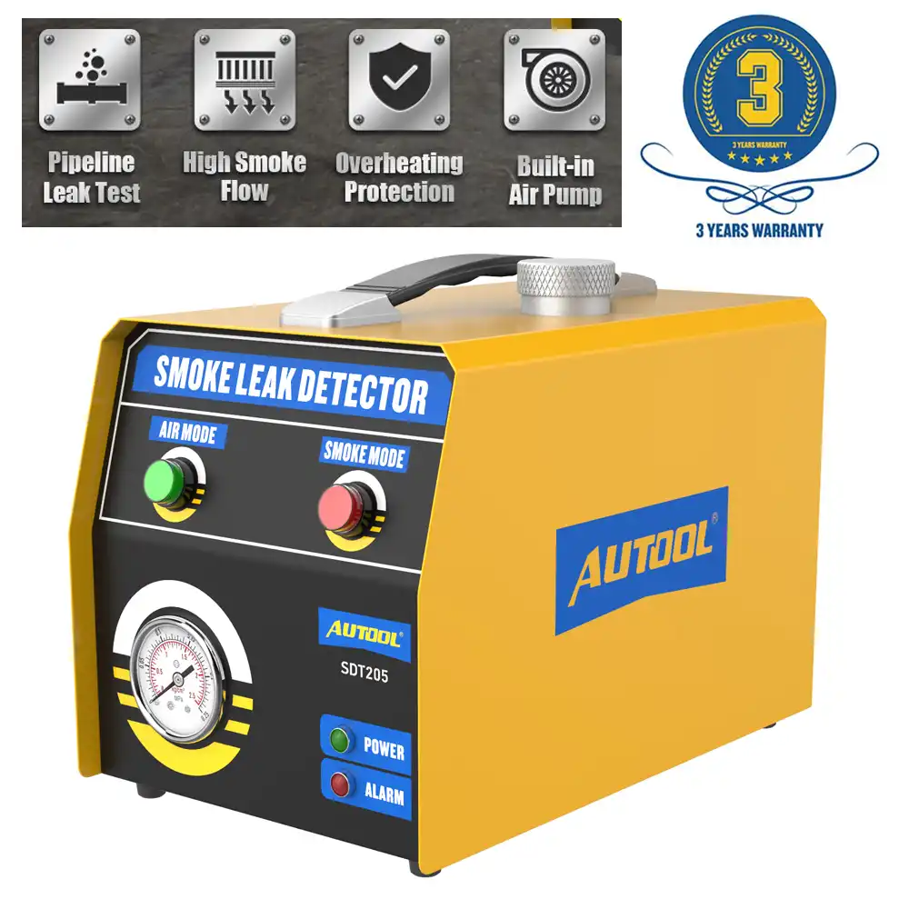 AUTOOL SDT205 Smoke Leak Detector 2 Mode Automotive Fuel Leakage Diagnostic Tester,Conduit Pipe System Leakage Tester,EVAP Leak Detector for 12V Vehicles