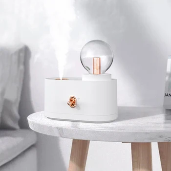 

350ml Bulb Shape Humidifier USB Rechargeable Water Mist Maker Diffuser Moisturizing Atomizer