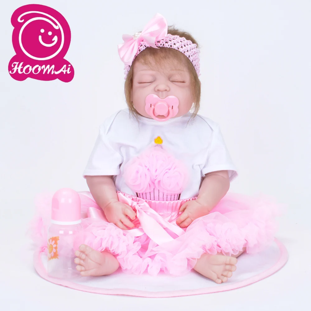 

Collectible 22'' 55 cm Bebe Reborn Baby Dolls Full Vinyl Body So Truly Like Alive Doll In Brazil Toddler bebe Toy Birthday Gifts
