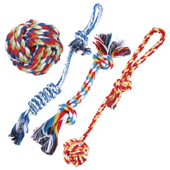 

New Pet Dog Rope Toys Puppy Bite Rope Toys Set Pet Grind Teeth Toys Cotton Rope Material Harmless Dogs Teeth Cleaning Toys