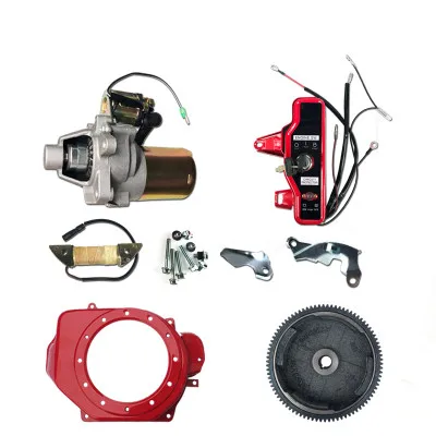 Electric Starter Motor Kit For Honda GX160 GX200 Flywheel Ignition Box Fan Cover
