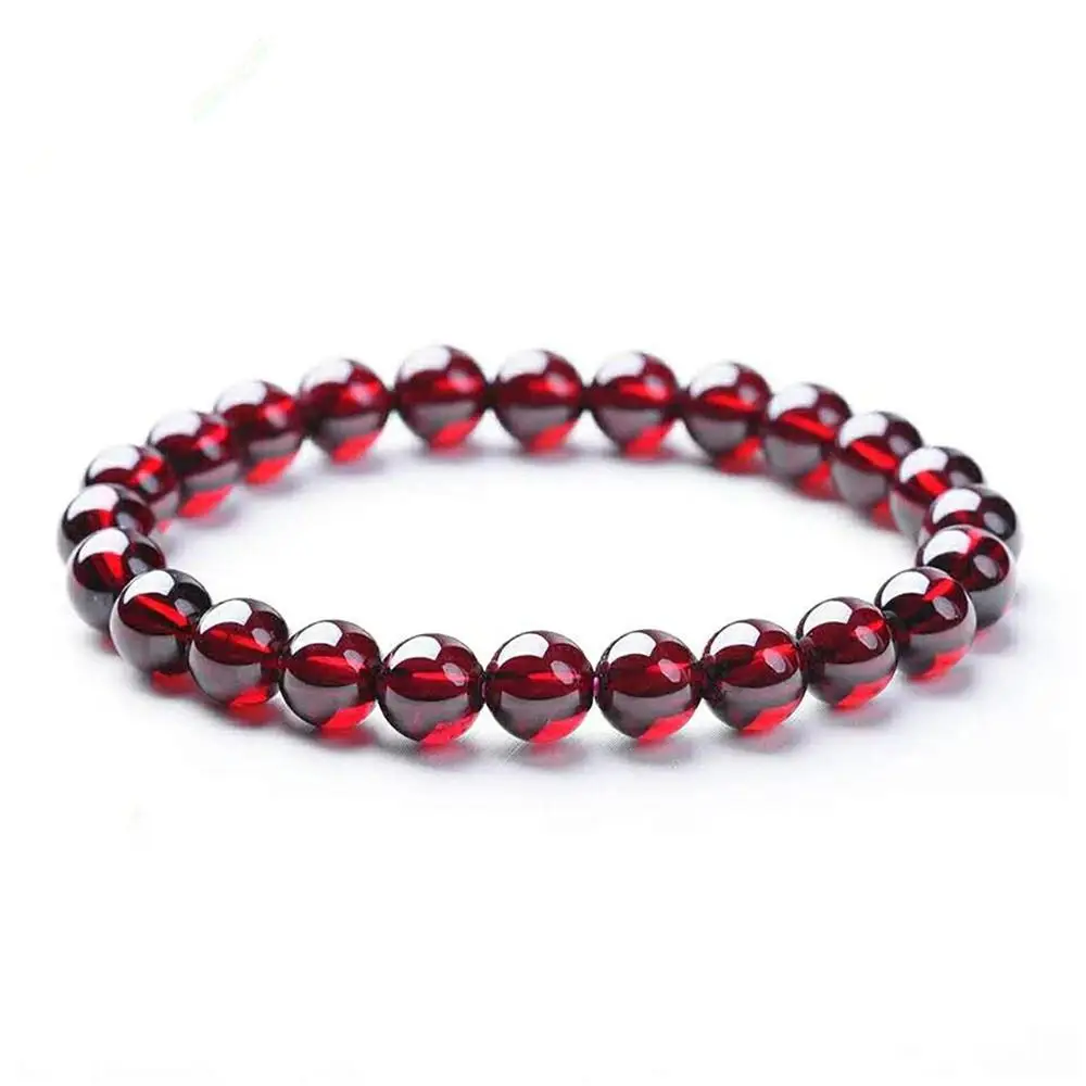 

6mm Natural Wine Red Garnet Bracelet For Women Lady Gemstone Round Beads Healing Stone Crystal Bracelet Jewelry AAAAA