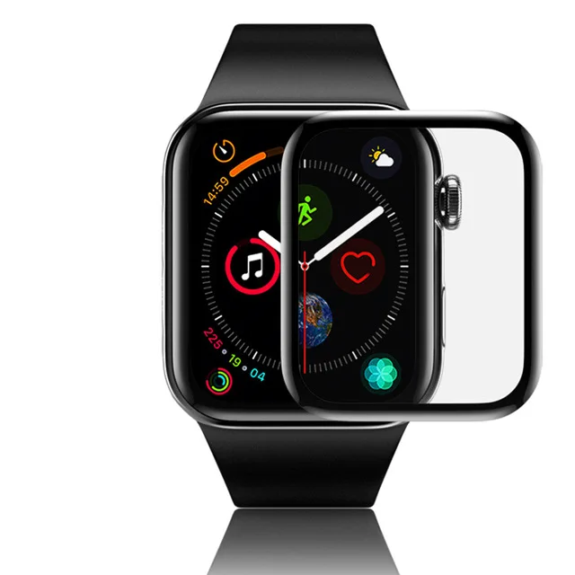Black 20D закаленное стекло с изогнутыми краями для Iwatch 1 2 3 4, Защитное стекло для Apple watch 38 40 42 44 мм, защитная пленка - Цвет: Black
