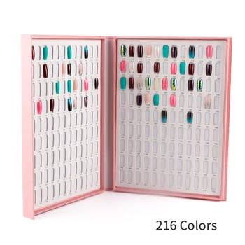 

216 Colors Nail Tips Display Book DIY Nail Art Showing Shelf Gel Nail Polish Color Card Chart Painting Dedicated Display Board