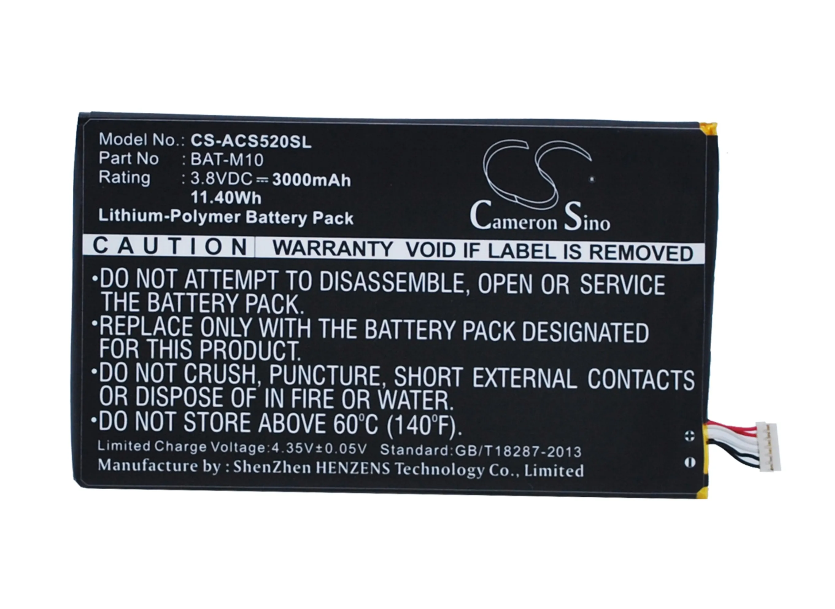 

UPGRADE Cameron Sino Battery For Acer BAT-M10(1ICP5/58/94) S58A 3000mAh / 11.40Wh