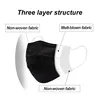 10-50pcs Mask Disposable Face Mask Black Nonwove 3 Layer Mouth Mask Filter Anti Dust Breathable Protective Adult Earloops Masks 3