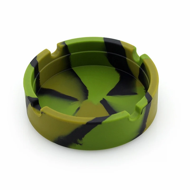 Силиконовая многоцветная мягкая Экологичная круглая пепельница держатель для пепельницы Портативный Анти-скальдинг держатель для сигарет - Цвет: Army Green Black