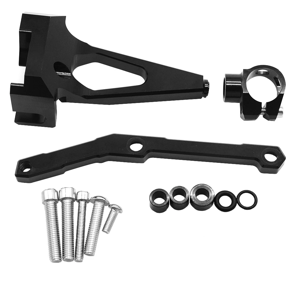 black Bracket MT09 MT 09 FZ09 рулевой демпфер Стабилизатор Монтажный кронштейн комплект поддержки для YAMAHA MT-09 2013 контроль безопасности - Цвет: black Bracket