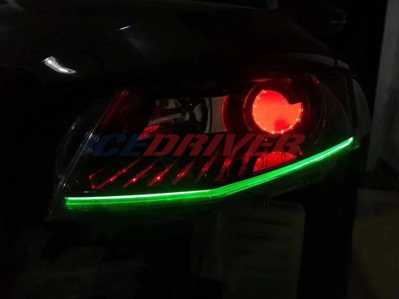Icedriver для Skoda Octavia DRL RGB многоцветный светодиодный панели дневные ходовые огни красный синий Демон освещение для глаз лампочки крутые огни