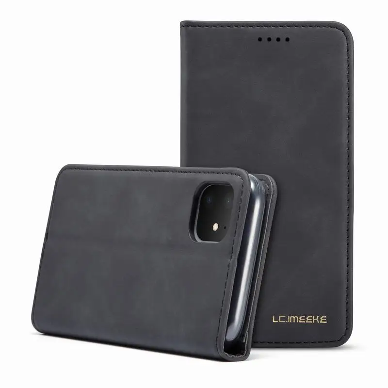 Black Чехол для iPhone 11, откидной Чехол для iPhone 11 Pro Max, роскошный чехол в стиле книги для iPhone 11 5,8 6,1, 6,5 дюймовый чехол для телефона, Капа - Цвет: Black