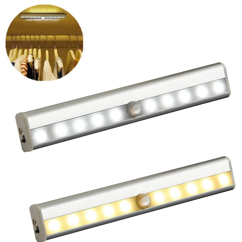 Cabinet Lights Light USB Charging Motion Sensor Nightlight 10 LED Wardrobe for Kitches and Bedroom Closet Bathroom | - Цена: 1 274,61 руб.