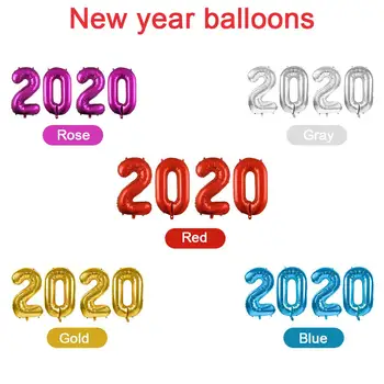 

Nylon Aluminum Film Material 40 Inch US Version 2020 Digital Balloon Set New Year Holiday Party Decoration Aluminum Film Balloon