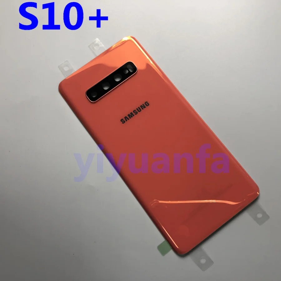 Samsung Galaxy S10 плюс G975 G975F G975U SM-G975F задняя Батарея крышка Стекло Корпус женские босоножки с закрытой пяткой чехол S10+ двери задний Чехол - Цвет: S10 Plus Orange