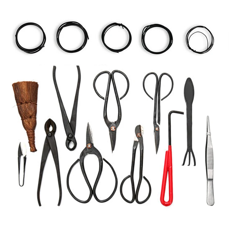 16Pcs Garden Bonsai Tool Set Carbon Steel Kit Cutter Scissors with Nylon Case K888