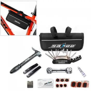 

SAHOO Bicycle Repair Tools Frame Tube Bag Mini Pump 16 in 1 Multifunction Tool Tyre Tire Cycling Bike Tools Kit