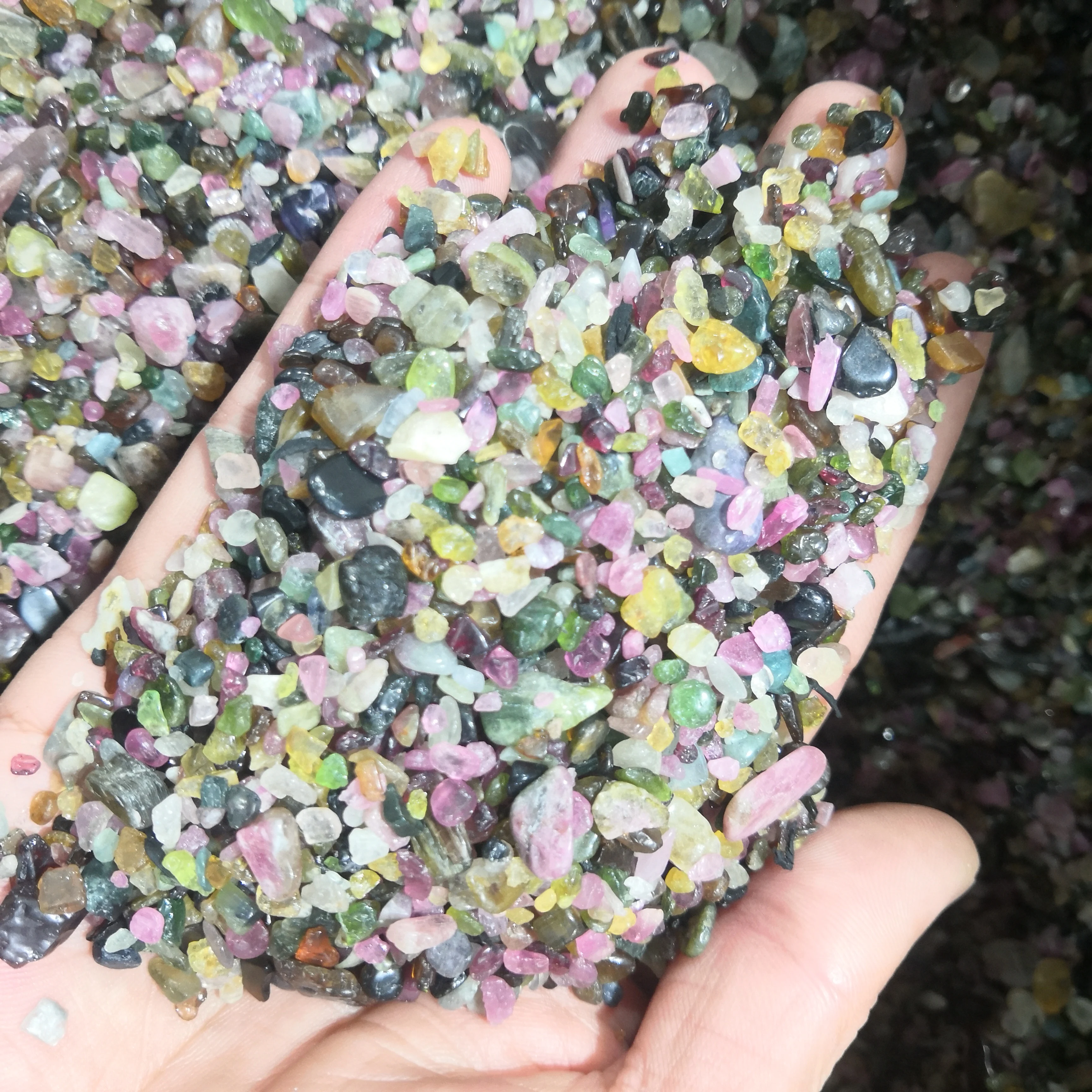 

100g Colorful Tourmaline Gravel Natural And Mineral Stones Healing Crystals Reiki Symbol Chakra Ore Rock Fish Bowl Decorations