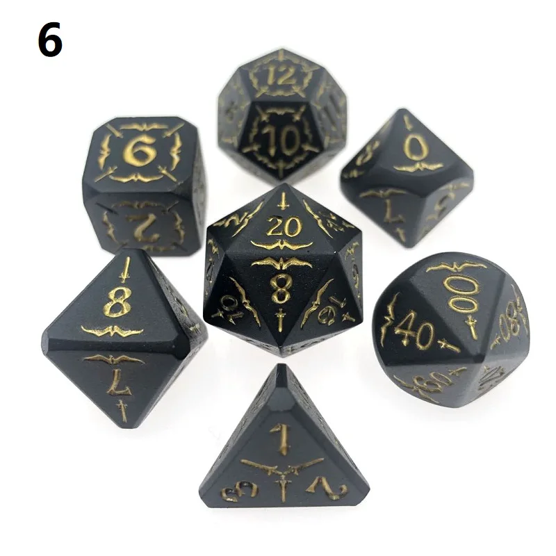 

New DND Dice Set 7PCS/Set Dados Rol Rpg D10 D20 D12 Metal Dice Playing Dobbelstenen Dadi kości do gry