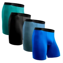 

3 Pcs/Lot Men's Soft Sexy Sports Shorts Large Size Long Men Ice Silk Boxer Briefs