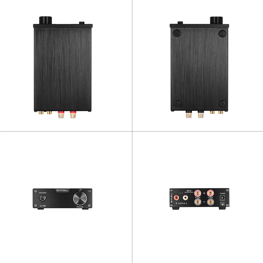 S.M.S.L SA-98E профессиональный стерео HiFi цифровой динамик аудио усилитель Amp TDA7498E с адаптером питания Алюминиевый Чехол