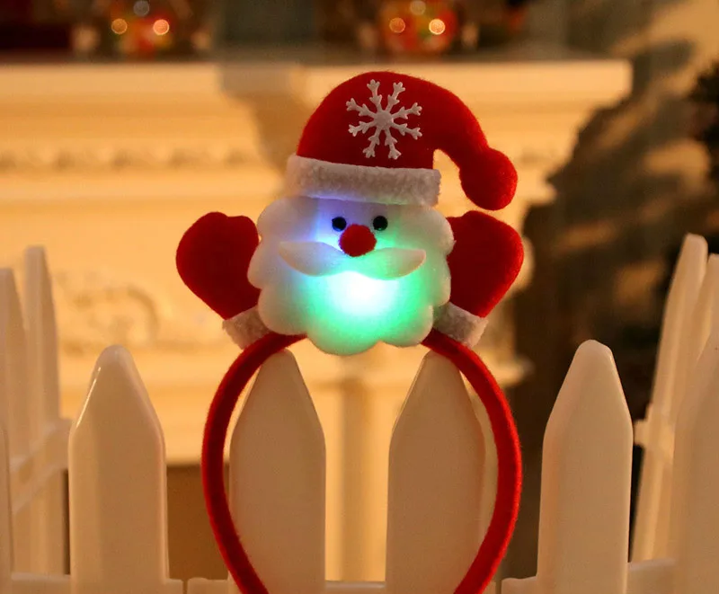 Светодиодный Leights освещение Санта Клаус снеговик рождественские headbans с головными повязками haead полосы праздничный Декор украшение на голову; аксессуары для волос
